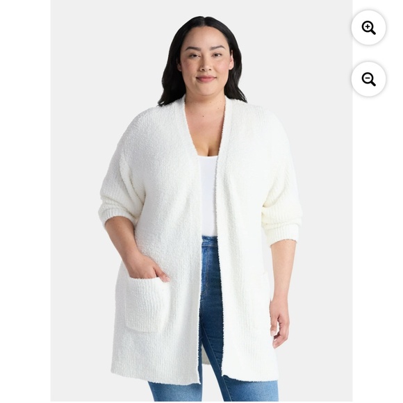 Time and Tru Women’s Winter White LongLine Cardigan Sweater Size XL NWT - Picture 3 of 3